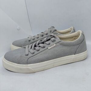 Taos Plim Soul Sneakers Gray Canvas Shoes Womens Sz 9.5W Classic Casual Lace Up